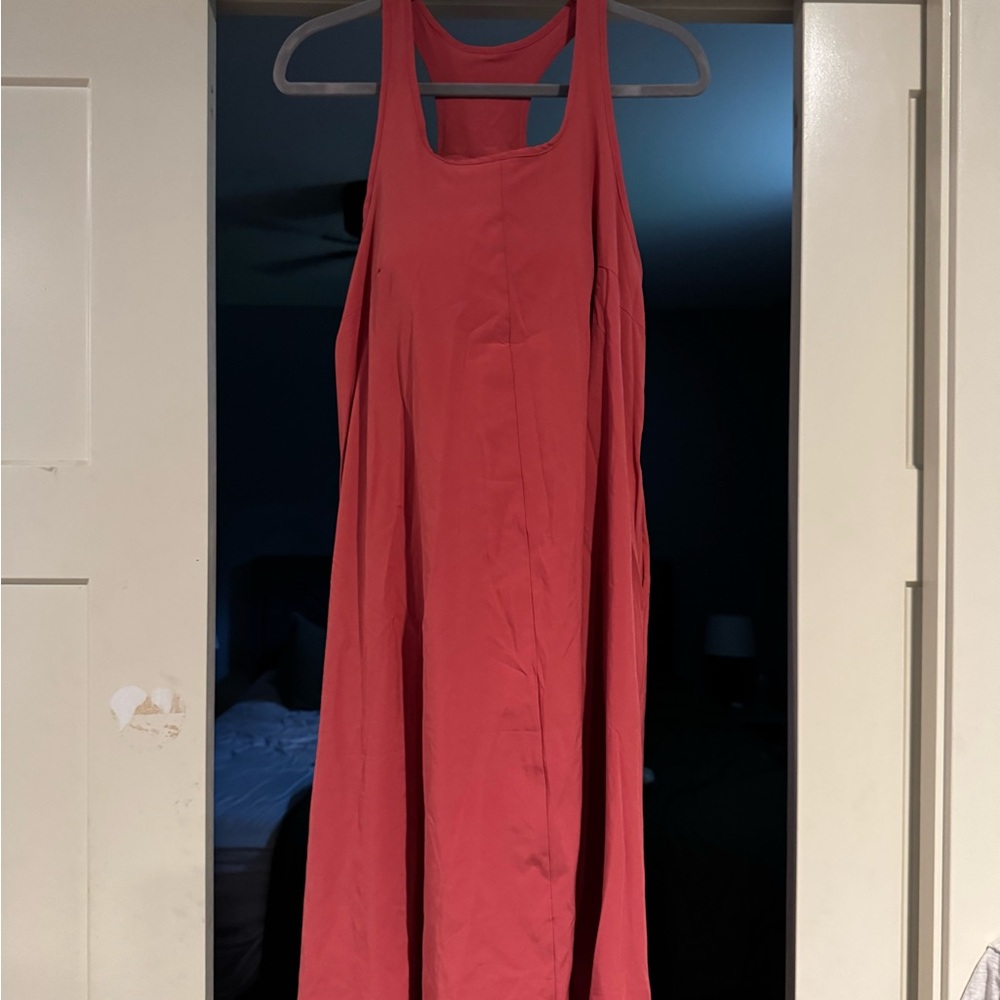 HALARA Coral Sleeveless Midi Dress